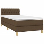 vidaXL Sommier à lattes de lit avec matelas Marron foncé 90x200 cm