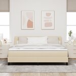 vidaXL Lit Box Spring avec Matelas & LED Crème 180x200 cm Tissu