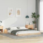 vidaXL Cadre de lit Marron 140 x 200 cm Bois massif en pin