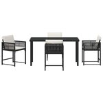 vidaXL Ensemble de salle à manger pour jardin 5 Pièces Noir polyrotin