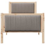 vidaXL Cadre de lit Marron et taupe 75 x 190 cm Bois massif en pin