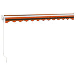 vidaXL Auvent rétractable orange et marron 3 5x2 5m tissu et aluminium