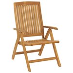 vidaXL Chaises de jardin inclinables 2Pièces et coussins bois massif teck