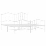 vidaXL Cadre de lit métal avec tête de lit/pied de lit blanc 180x200cm