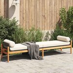 vidaXL Banc de jardin avec coussin noir résine tressée acacia