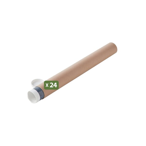 Pack and Move - Lot 24 tubes pour expédition et emballage - ø0.6x50cm - pour affiche et poster - Avec capuchon