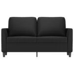 vidaXL Canapé à 2 places Noir 120 cm Similicuir