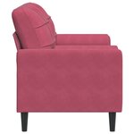 vidaXL Canapé 2 places avec oreillers bordeaux 140 cm velours