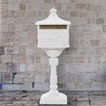 Boîte aux lettres sur pied Aluminium Vintage Antirouille Blanc