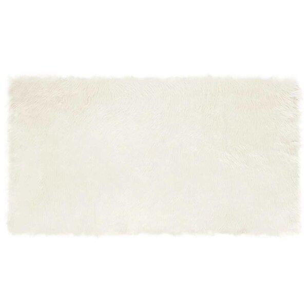 vidaXL Tapis en Peau de Mouton Synthétique Blanc 60 x 110 cm Polyester