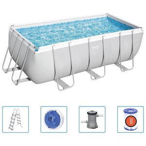 Bestway Ensemble de piscine en acier rectangulaire 412x201x122 cm