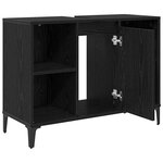 vidaXL Armoire d'évier avec étagère Chêne noir 80 x 33 x 60 cm