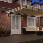 vidaXL Auvent Rétractable Vert et jaune 500 × 350 cm Tissu et acier