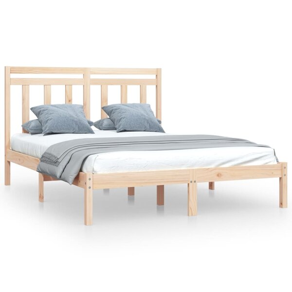 vidaXL Cadre de lit Bois de pin massif 140x190 cm