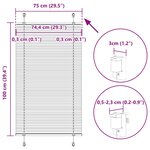 vidaXL Store plissé crème 75x100 cm largeur du tissu 74 4 cm polyester