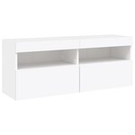 vidaXL Ensemble de meubles TV muraux 7 Pièces avec lumières LED blanc