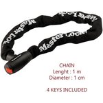Antivol moto Chaîne en acier cémenté de 10 mm x 1 m