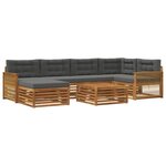 vidaXL Ensemble de canapés d'extérieur 7 Pièces Naturel et Anthracite