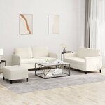 vidaXL Ensemble de canapés 3 Pièces crème velours