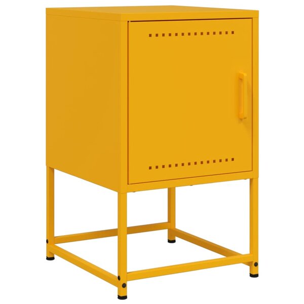 vidaXL Table de chevet jaune moutarde 36x39x60 5 cm acier