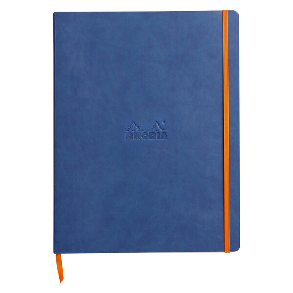Cahier broché rhodiarama - a4+ 29 8 x 22 5 cm - blanc ligné - 160 pages - bleu
