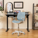 Chaise de bureau pivotante enfants avec hauteur réglable 80-92cm siège à roulettes enfants avec dossier &amp; accoudoirs ergonomique pour 6-15 ans bleu 20_0005689