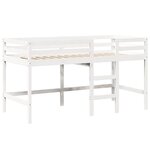 vidaXL Lit superposé avec échelle et toit sans matelas blanc 90x200 cm