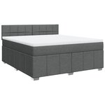 vidaXL Sommier à lattes de lit avec matelas Gris foncé 180x200cm Tissu