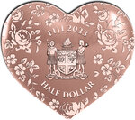 Pièce de monnaie en aluminium - laiton 1/2 dollar g 22.5 millésime 2022 forever love heart