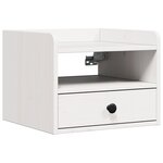 vidaXL Table de chevet avec tiroir 2 Pièces Blanc 38 x 36 x 29 5 cm