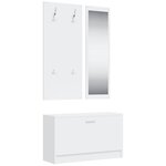 vidaXL Ensemble d'armoires à chaussures 3-en-1 Blanc Bois d'ingénierie