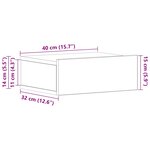 vidaXL Table de chevet flottante Blanc 40x30x15 cm Bois d'ingénierie