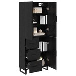 vidaXL Haut Armoire 2 Pièces Chêne noir Bois Aggloméré et Verre
