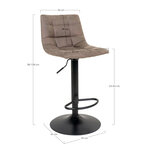 Chaise de bar en microfibre marron clair avec pieds noirs