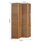 Paravent bois pans bambou marron