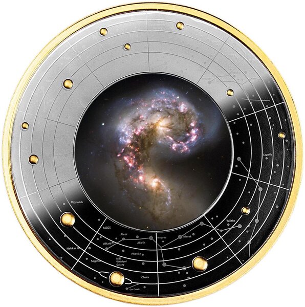 Pièce de monnaie en Argent 500 Francs g 17.50 Millésime 2024 Galaxies ANTENNAE GALAXY