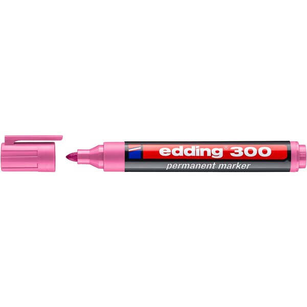 Marqueur Permanent 300 Pointe Ronde Rose 1 5-3 mm x 10 EDDING