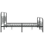 vidaXL Cadre de lit métal avec tête de lit/pied de lit noir 193x203 cm