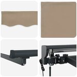 vidaXL Auvent Rétractable Beige 350x250 cm tissu