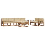 vidaXL Ensemble de canapés d'extérieur 7 Pièces Naturel et Beige