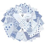Clairefontaine - pochette 60 feuilles origami 15x15 cm - shibori camaïeu bleus