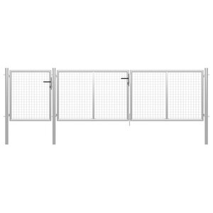 vidaXL Portail de jardin Acier 400 x 75 cm Argenté