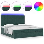 vidaXL Cadre de lit ottoman avec matelas vert foncé 160x200 cm velours