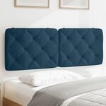 vidaXL Coussin de tête de lit bleu 120 cm velours