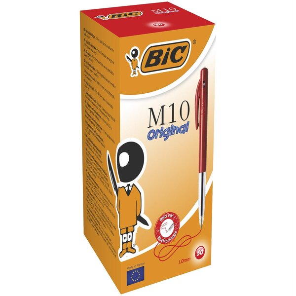 Stylo à Bille Rétractable M10 Clic Pointe Moyenne Rouge BIC