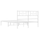 vidaXL Cadre de lit métal sans matelas et tête de lit blanc 120x200 cm