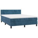 vidaXL Sommier à lattes de lit avec matelas LED Bleu foncé 140x190 cm