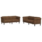 vidaXL Ensemble de canapés 2 Pièces marron velours