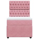 vidaXL Sommier à lattes de lit avec matelas Rose 90x190 cm Velours