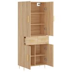 vidaXL Buffet haut Chêne sonoma 69 5x34x180 cm Bois d'ingénierie